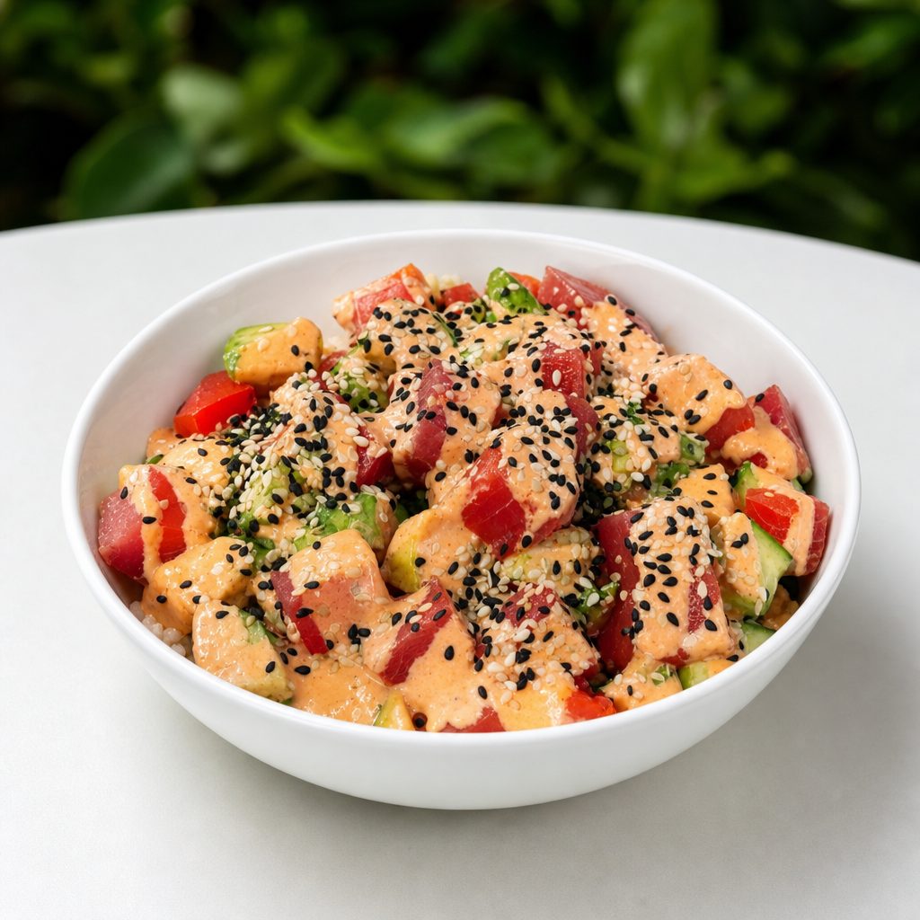 Spicy Aioli Poke Bowl.