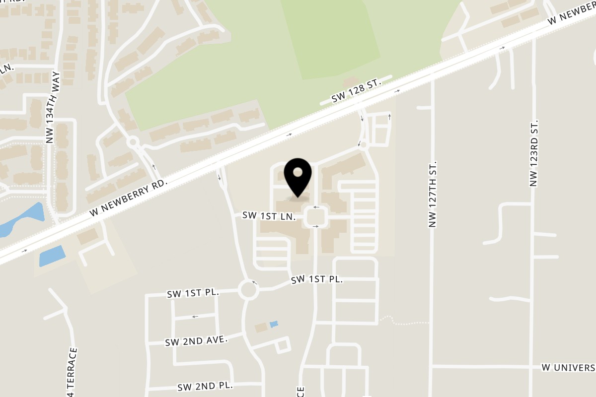 Map showing the location of Big Island Bowls Newberry on 133 SW 130th Way Suite A in Newberry